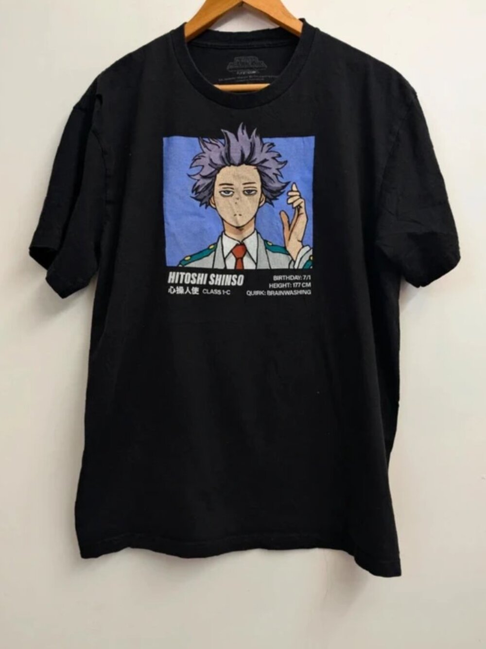 My hero academia printed t-shirt black size L